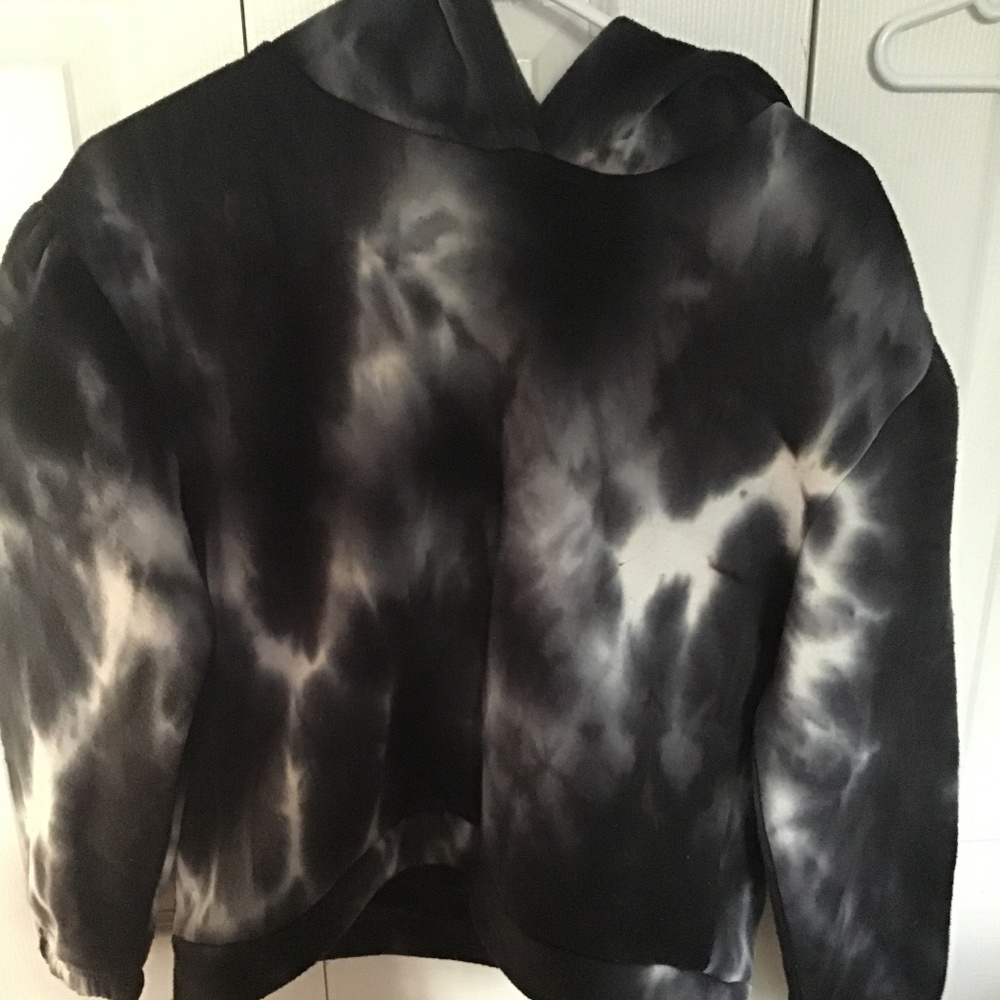 Black tie-dye hoodie